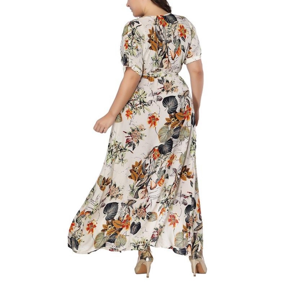 Floral Print Maxi Dress (Not too stretchy on top)